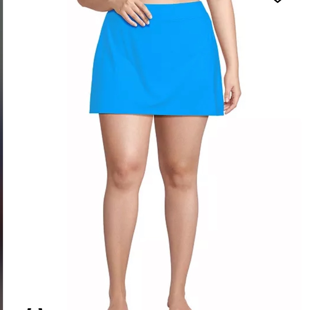 Lands' End Women's Blue Swim Skirt Tummy Control top.